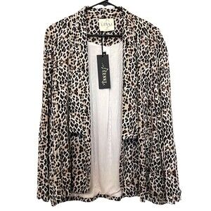 FREE PEOPLE X LENNI THE LABEL Leopard Fauna Rumi Jacket Blazer Cardigan MED NWT